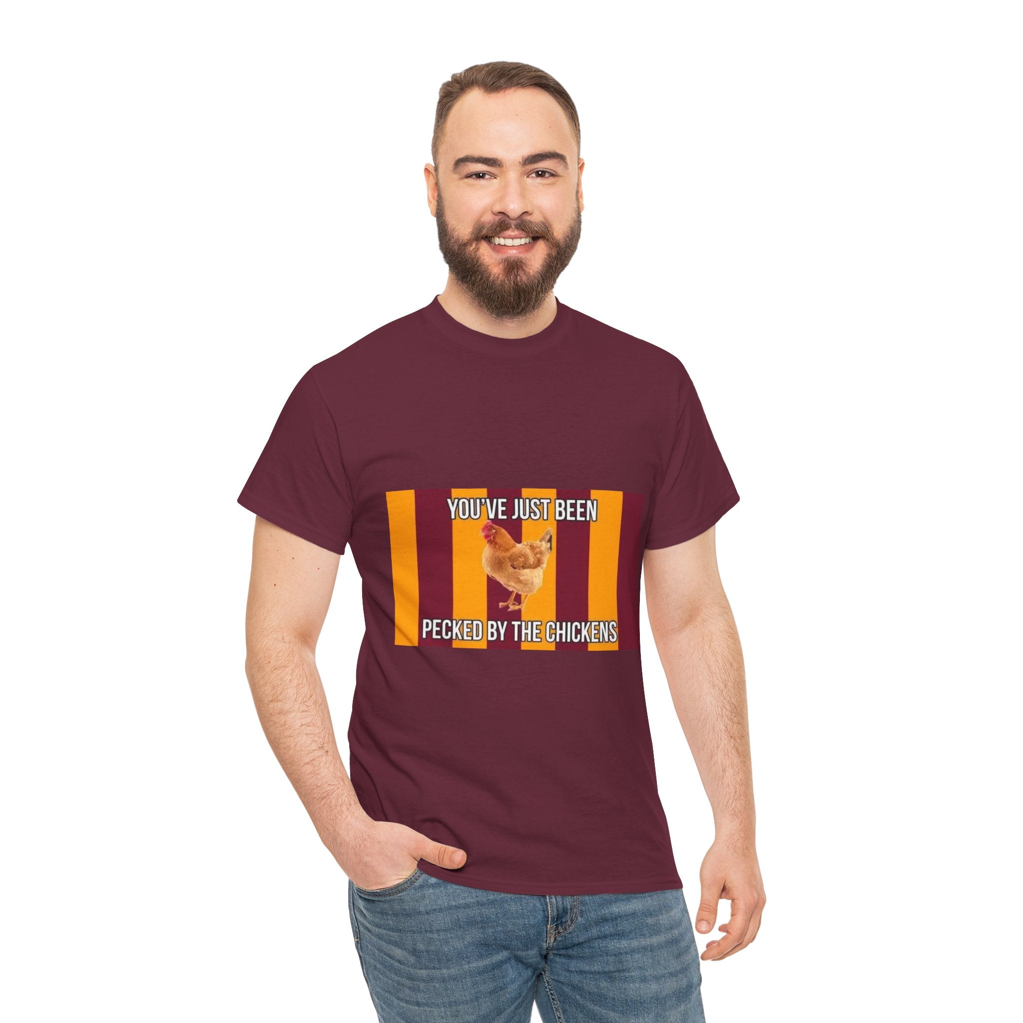 "You’ve Just Been Pecked by the Chickens" Retro Chicken Graphic Tee