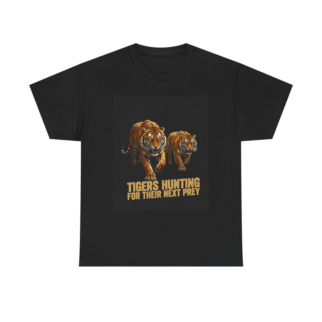 Tiger Hunting Graphic Tee — "Tigers Hunting For Their Next Prey" Vintage Wildlife T-Shirt