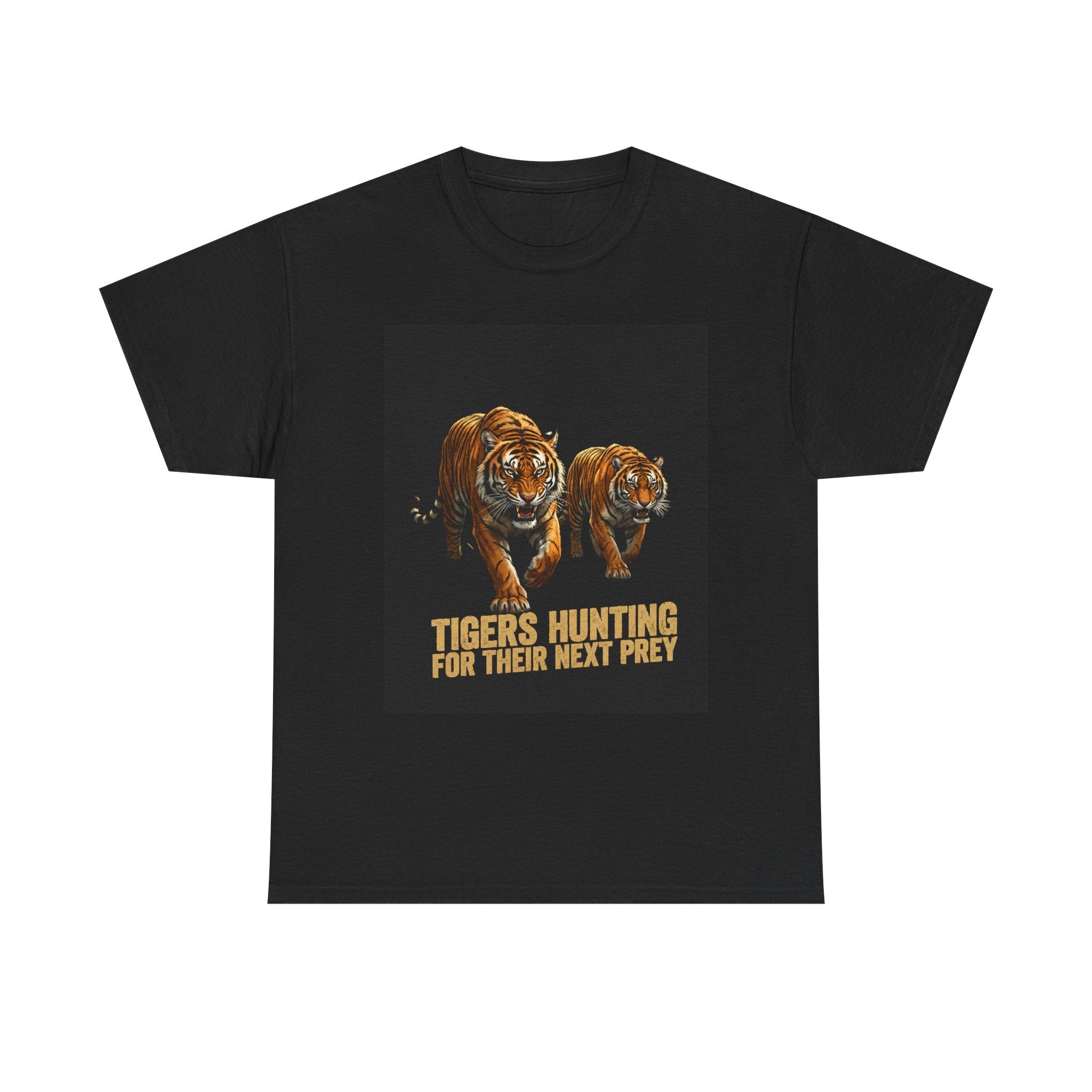 Tiger Hunting Graphic Tee — "Tigers Hunting For Their Next Prey" Vintage Wildlife T-Shirt