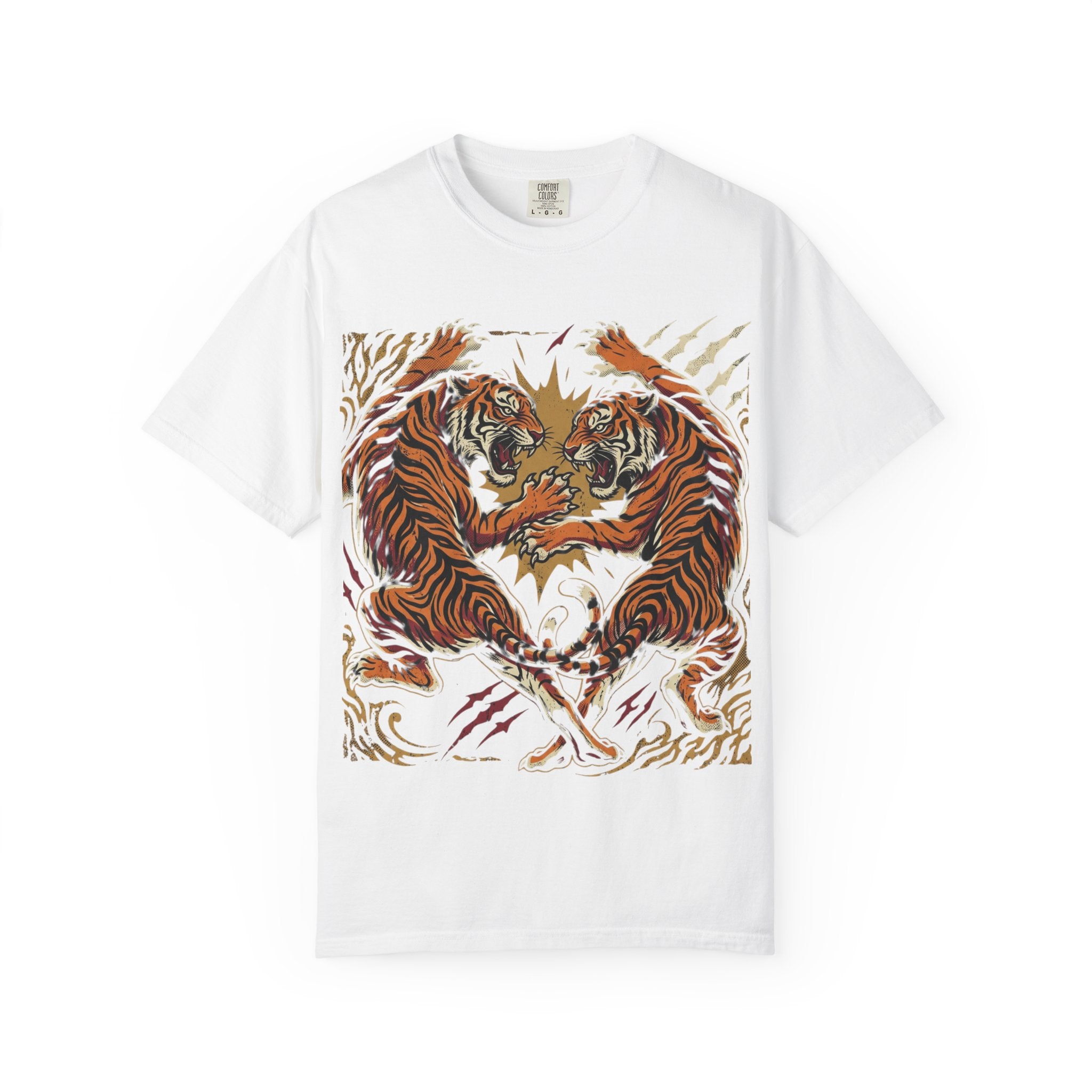 Tiger Clash Graphic T-Shirt — Vintage Fighting Tigers Design