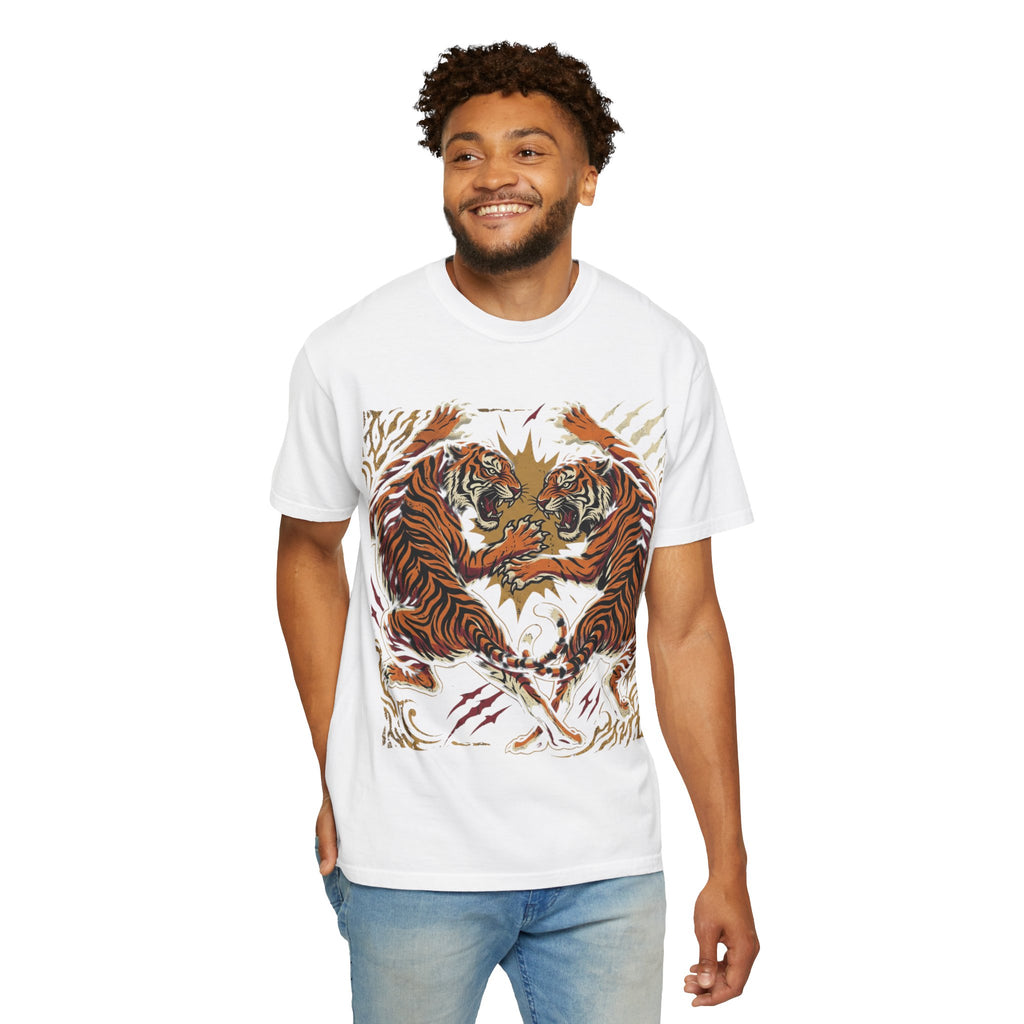 Tiger Clash Graphic T-Shirt — Vintage Fighting Tigers Design