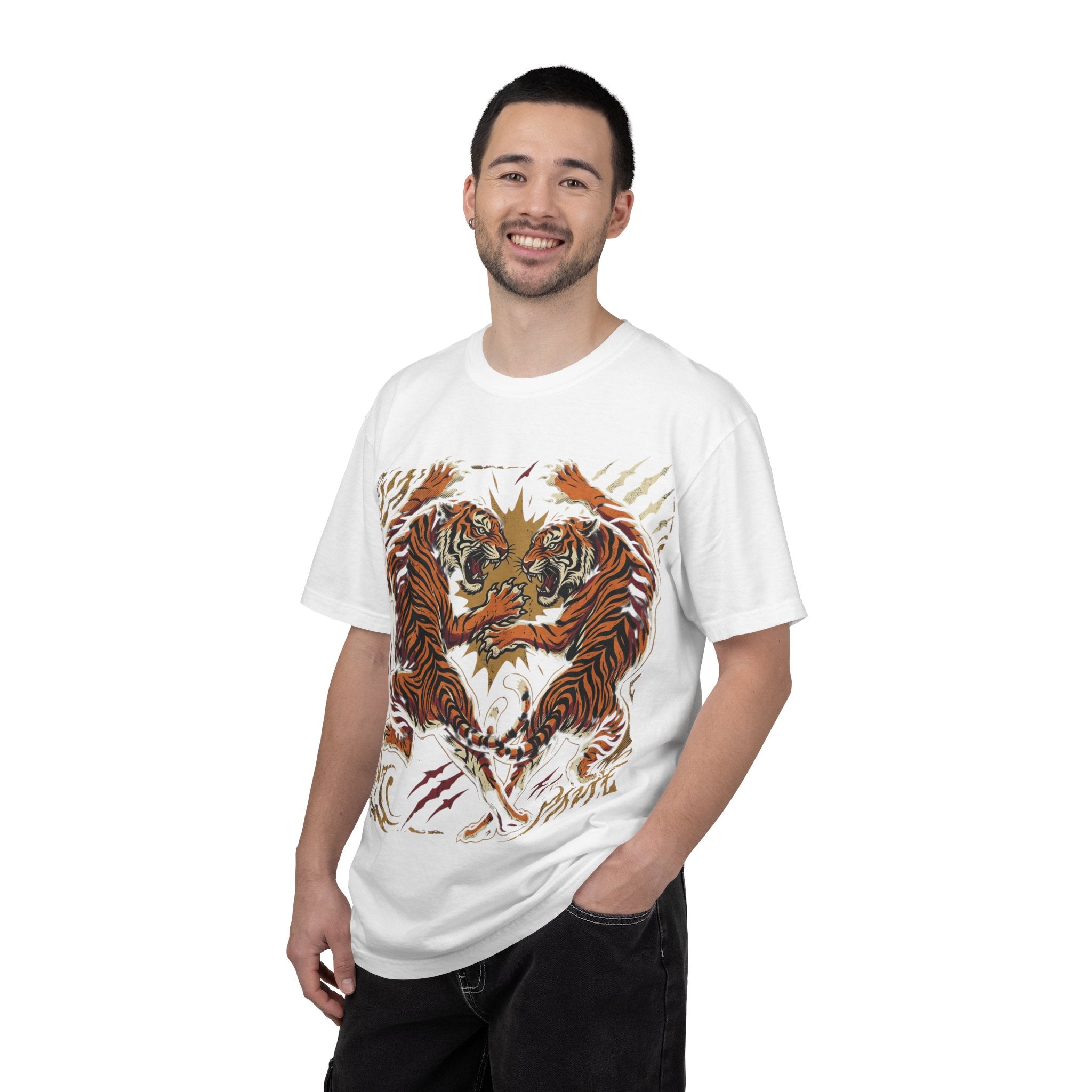 Tiger Clash Graphic T-Shirt — Vintage Fighting Tigers Design