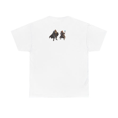 Fantasy Castle T‑Shirt — Medieval Village Scene with Adventurers