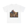 Fantasy Castle T‑Shirt — Medieval Village Scene with Adventurers