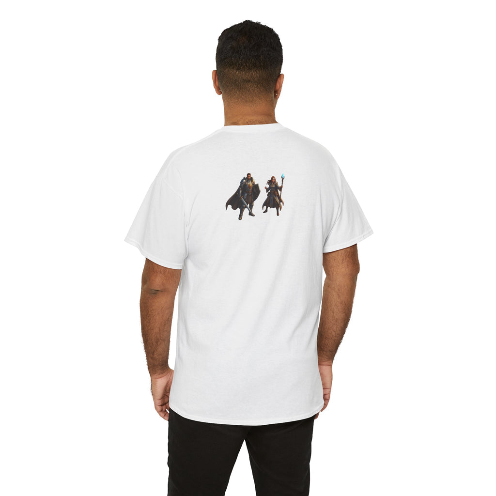 Fantasy Castle T‑Shirt — Medieval Village Scene with Adventurers